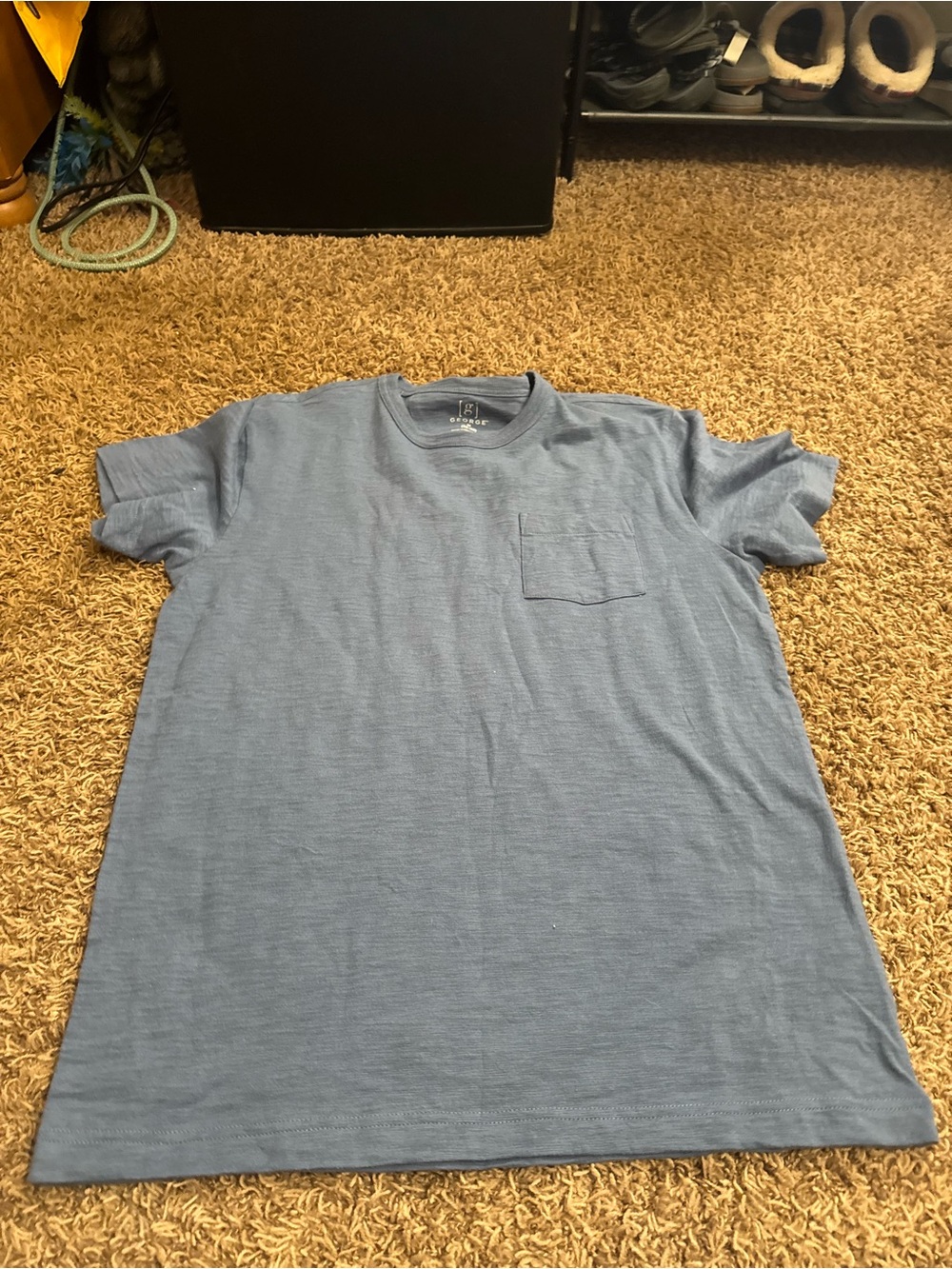 George Men's Short Sleeve Crew Neck Pocket Tee - Blue